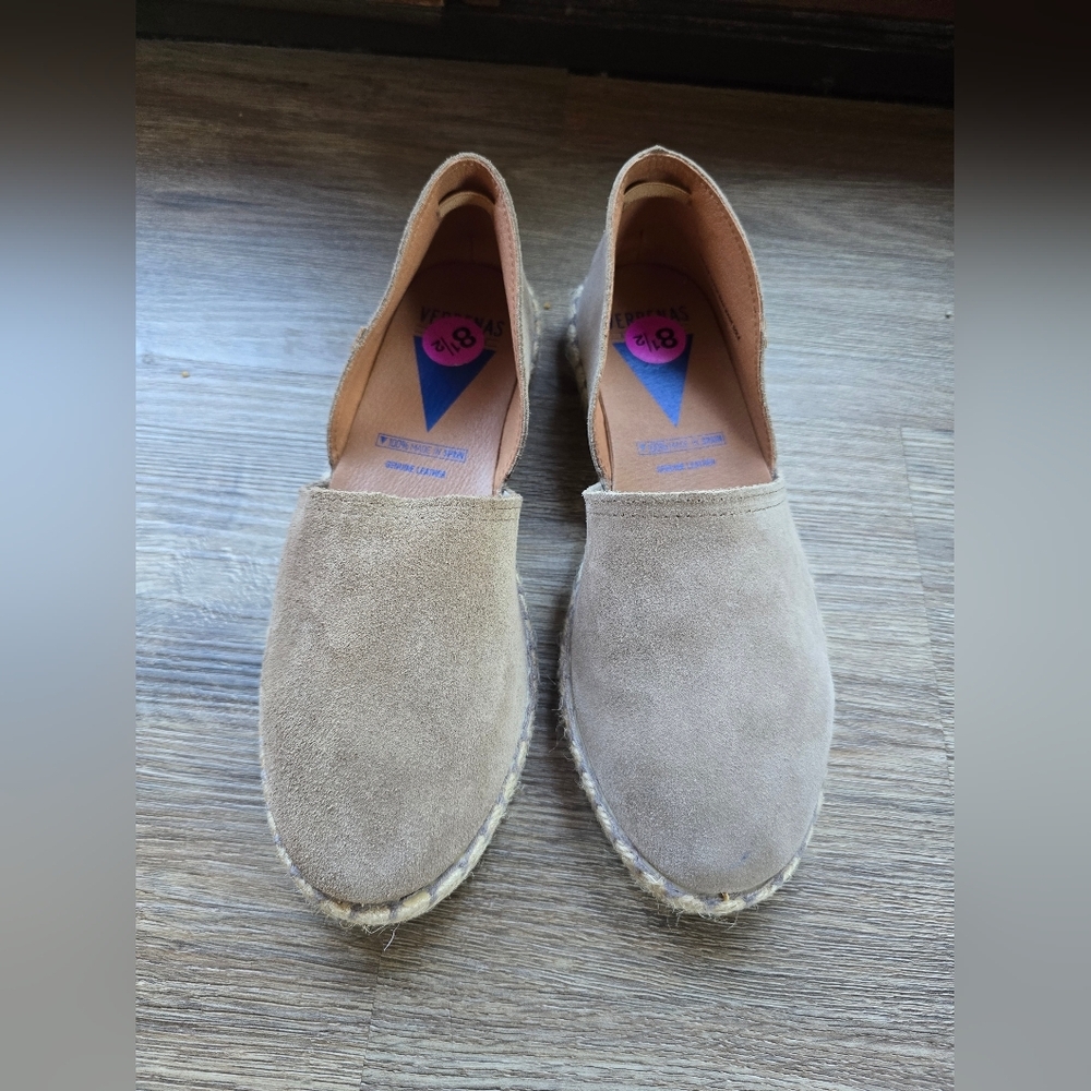 Verbenas Suede Espadrille Flats Size 8.5 NWOT
